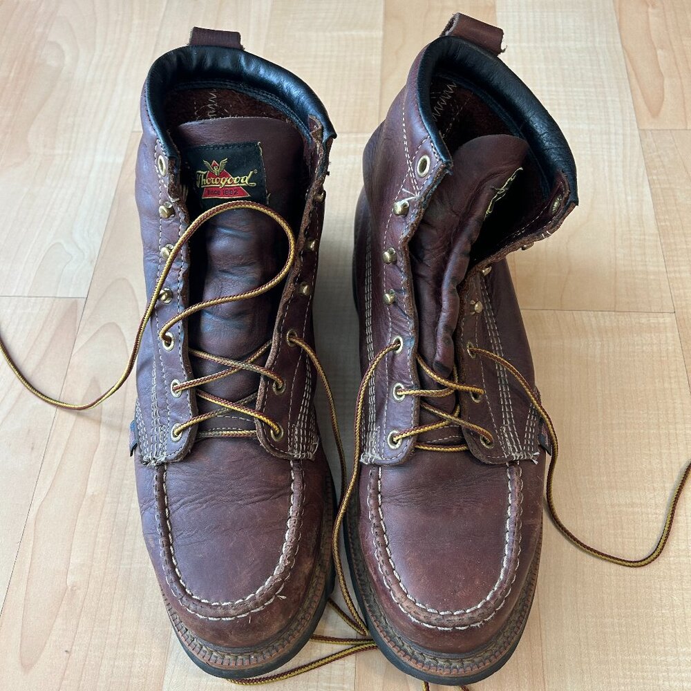 Thorogood American Heritage 6″ Black Walnut Moc Toe Black Wedge